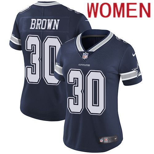 Women Dallas Cowboys #30 Anthony Brown Nike Navy Vapor Limited NFL Jersey